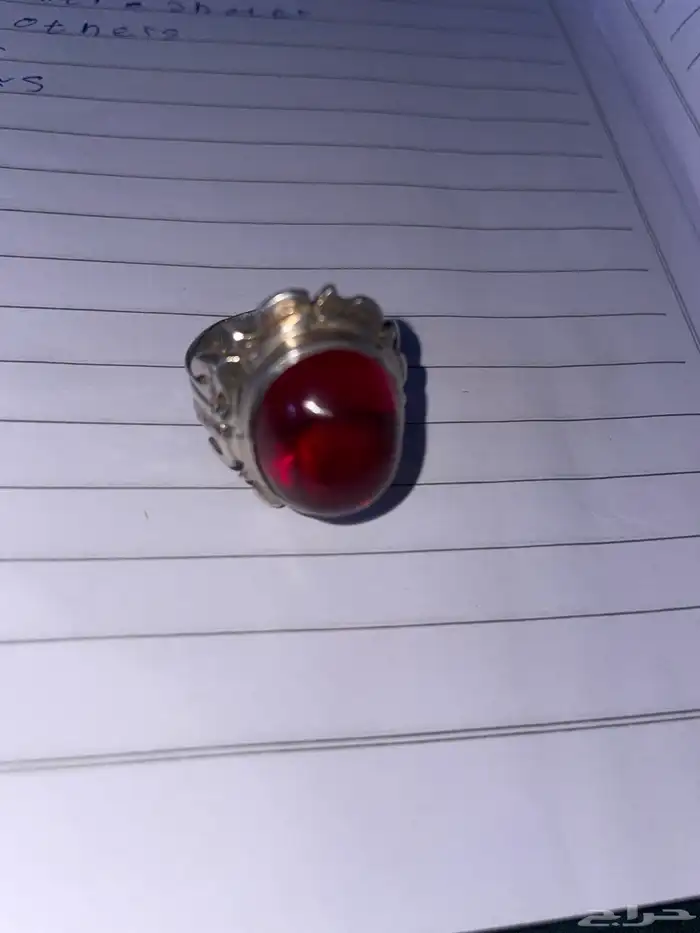 خاتم فضة حجر كريم 14