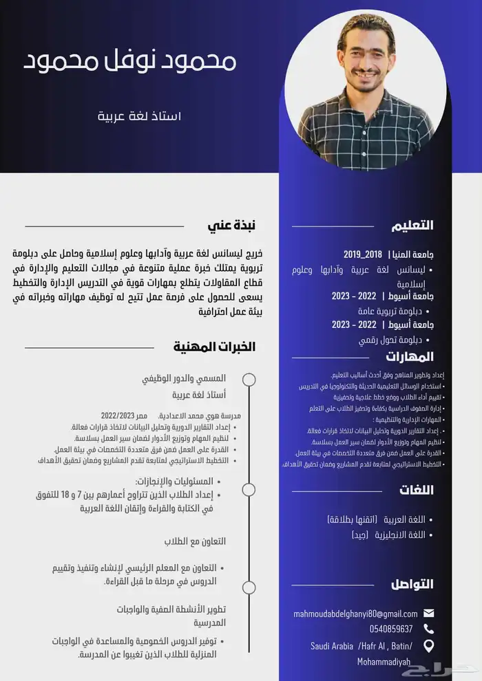 استاذ لغة عربية تأسيس صفوف أولية ومتوسط 0