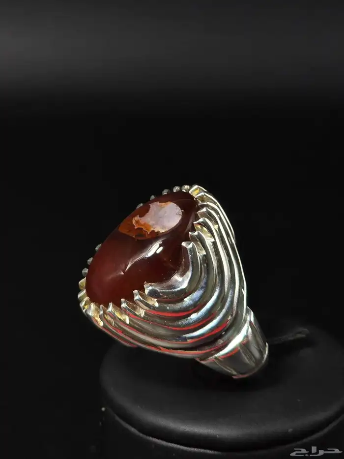 خاتم عقيق يماني كرزي مصور 2