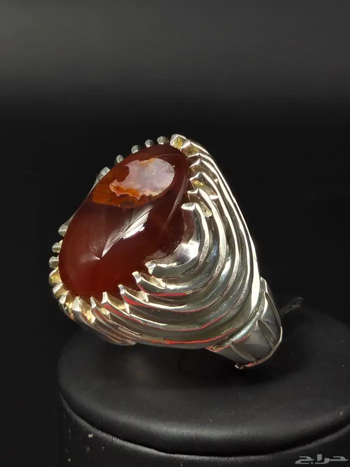 خاتم عقيق يماني كرزي مصور 0