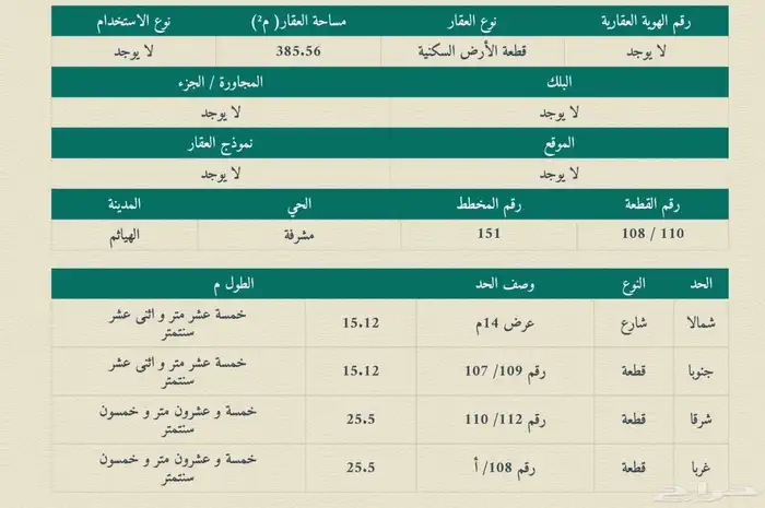 للبيع أرض في حي الدانة بالهياثم 0