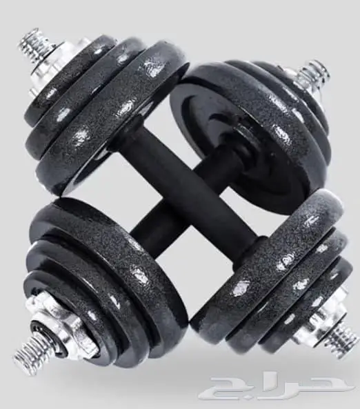 حقيبة اثقال دنابل وبار مجموع 50 kg 10