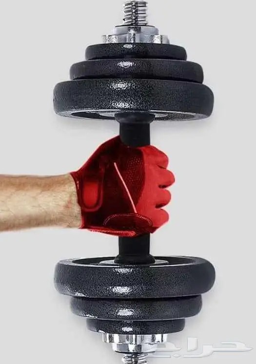 حقيبة اثقال دنابل وبار مجموع 50 kg 9