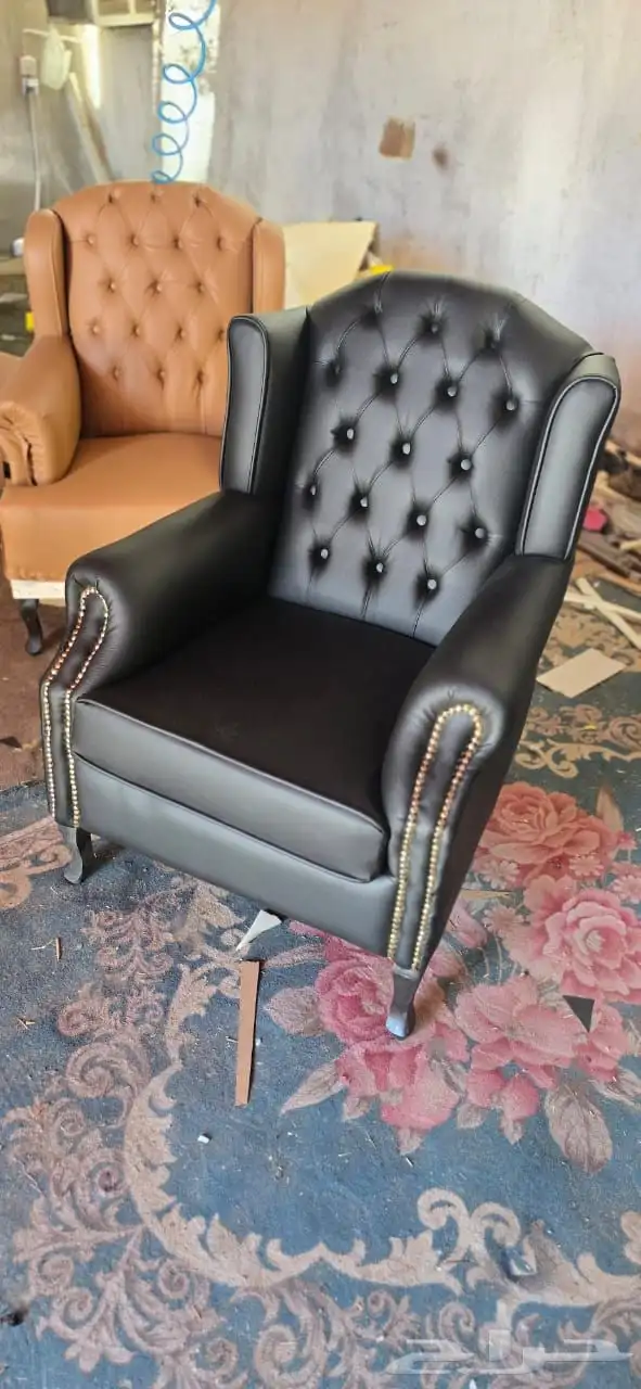 كنب جلد مكتبي مادل ملكي فخم و في كل موديلات و الوان موجود 6