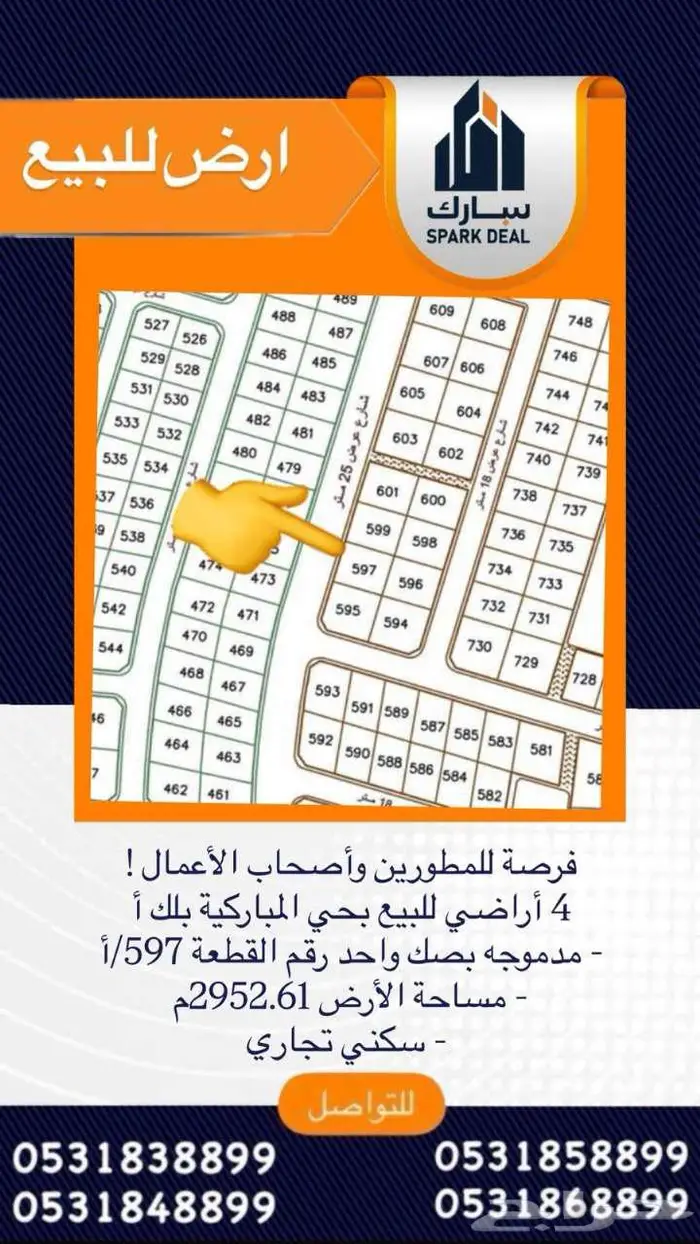 أرض للبيع على السوم حي المباركية 0