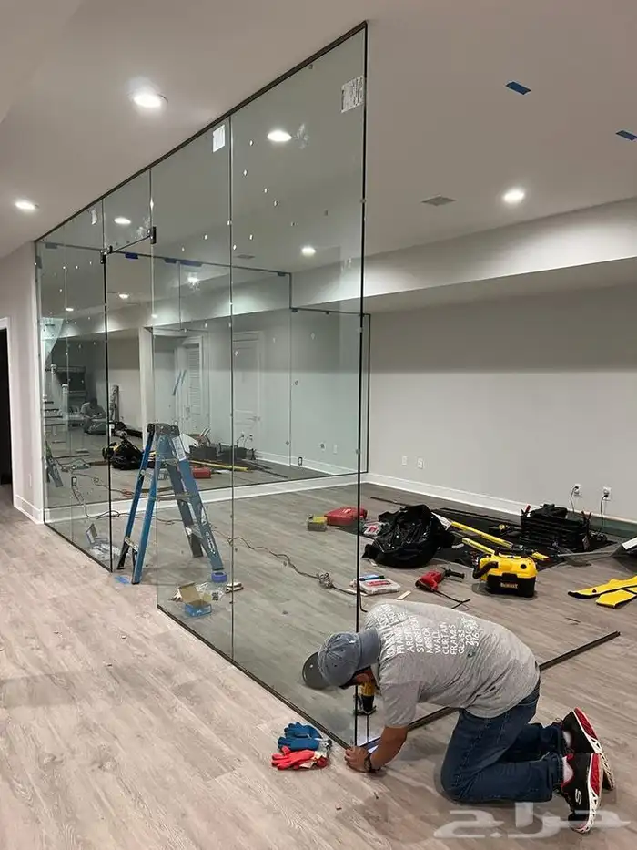 زجاج ابواب زجاج سكريت سور زجاجي حاوجز قزاز glass مكاتب زجاج 2