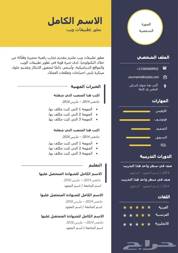 إنشاء سيرة ذاتية احترافية بصيغة ATS بأفضل الأسعار 3