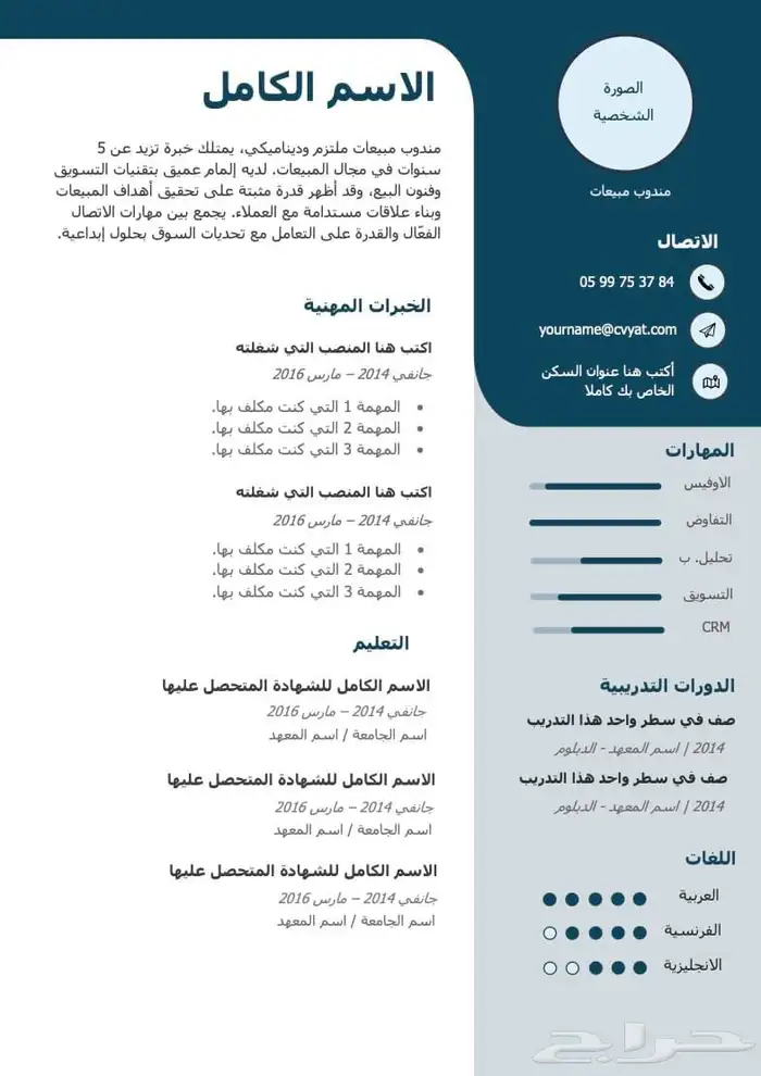 إنشاء سيرة ذاتية احترافية بصيغة ATS بأفضل الأسعار 4