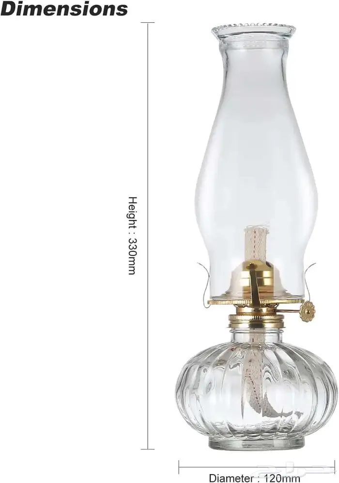 مصباح كيروسين زجاجي Vintage Glass Kerosene Lamp 1