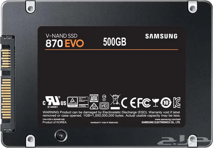 SSD سامسونج 870 EVO سعة 500 جيجا بحالة ممتازة 0