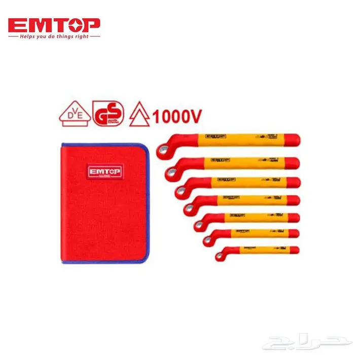 طقم مفاتيح حلقية معزولة EMTOP   7 قطع 0