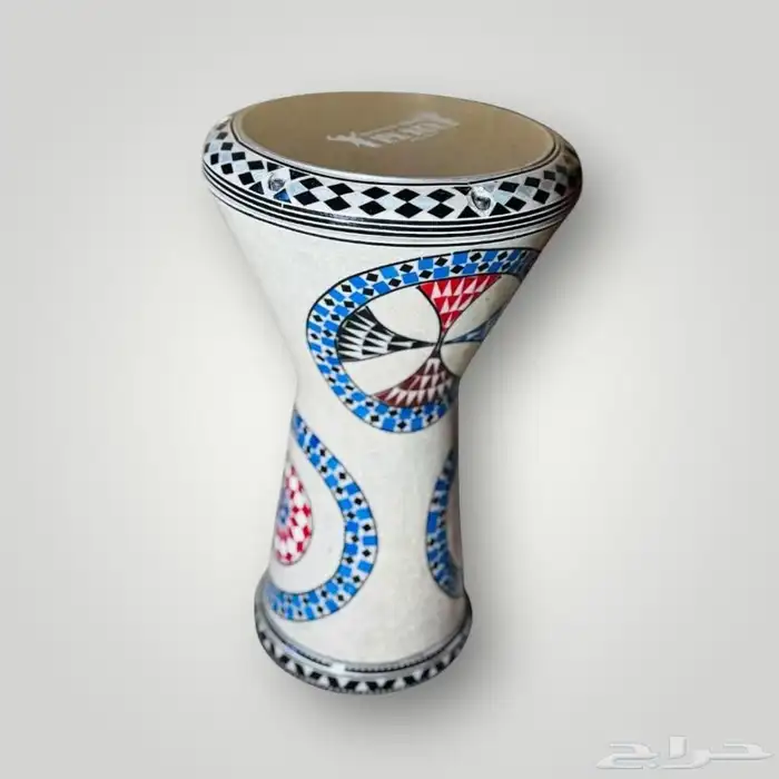 طبلة مصدفة مطلية بالصدف احترافية بالشنطة - اللون الأزرق جديد 0