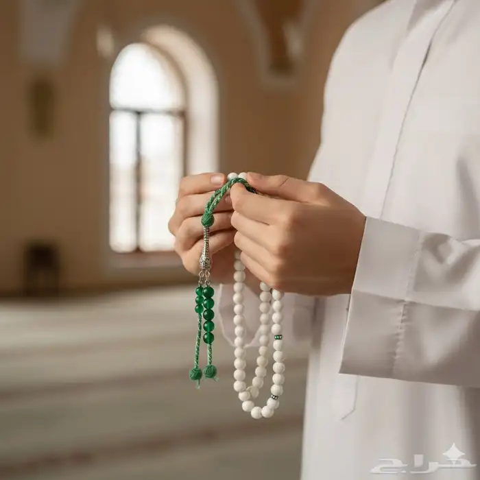 سبحة مميزة عظم مع عقيق اخضر 4