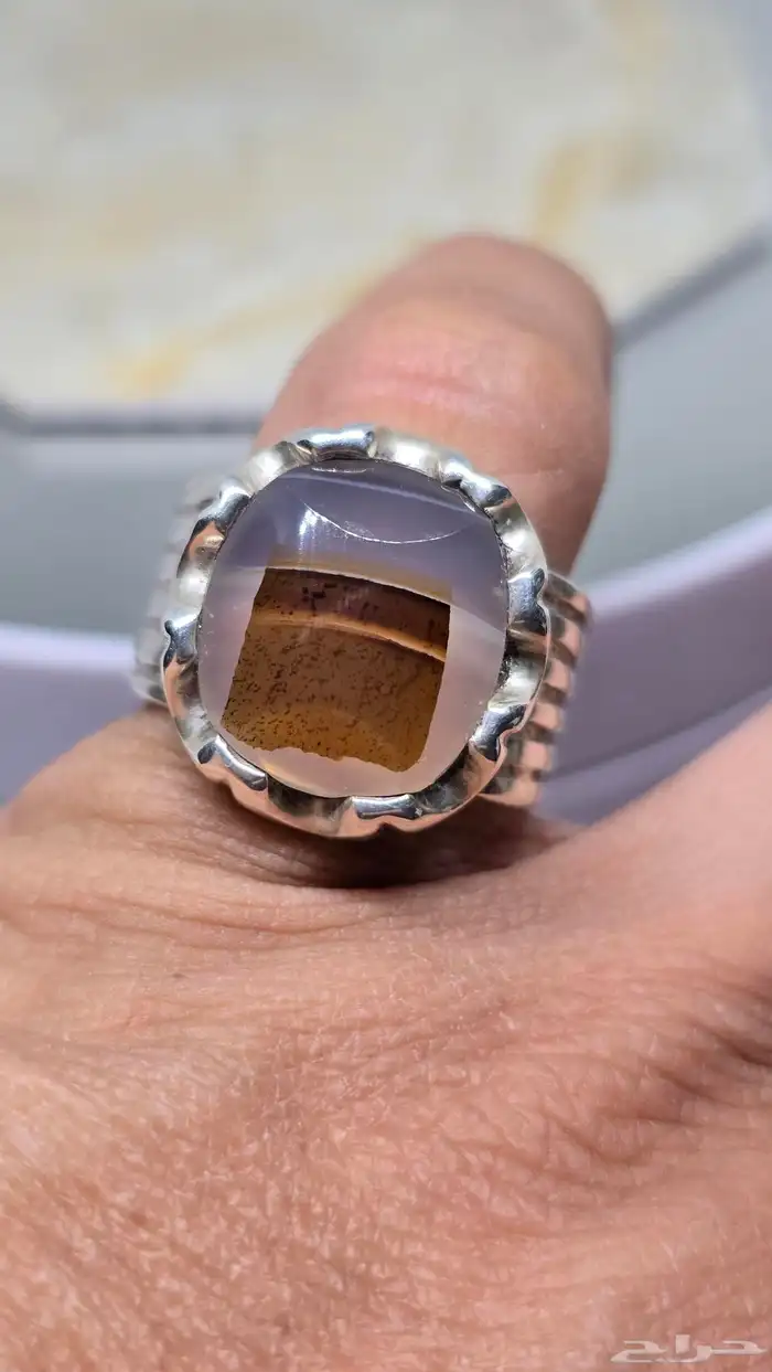 عقيق يمني مصور طبيعي صورة الكعبة المشرفة 0