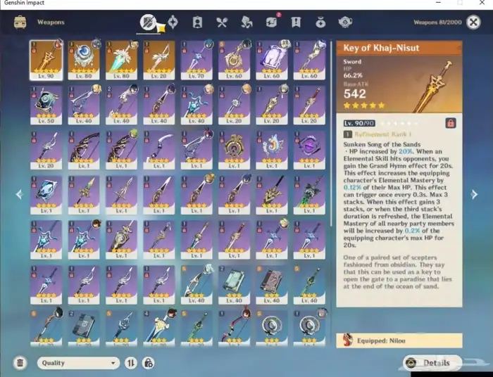 حساب غينشين امباكت اسطوري 3