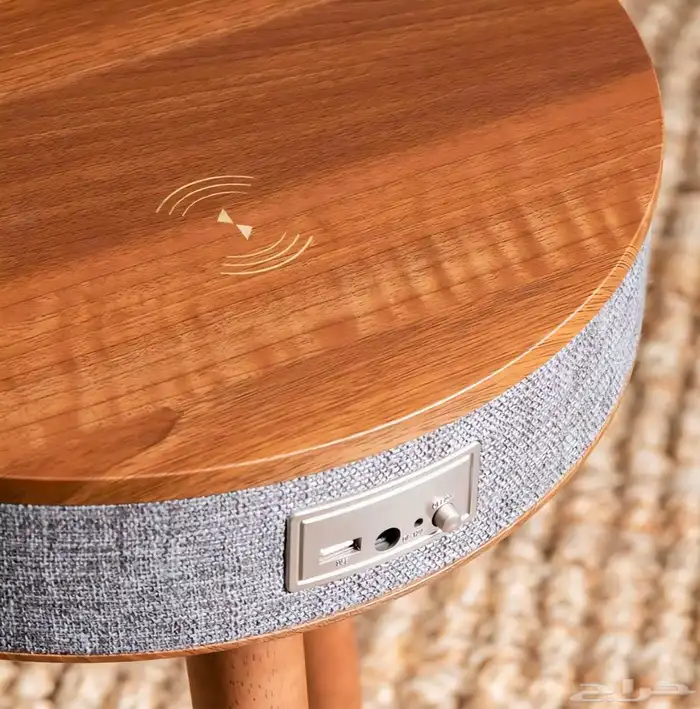 طاولة ذكية متنقلة بها شاحن وايرلس ومكبر صوت 2