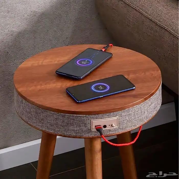 طاولة ذكية متنقلة بها شاحن وايرلس ومكبر صوت 1