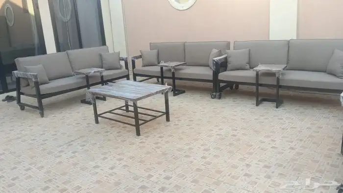 جلسات خارجيه حديد و خشب تفصيل حسب الطلب والاسعار مناسبه إن ش 1