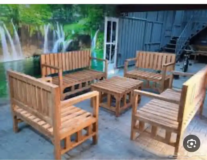 كراسي جلسه خارجيه خشبيه 0