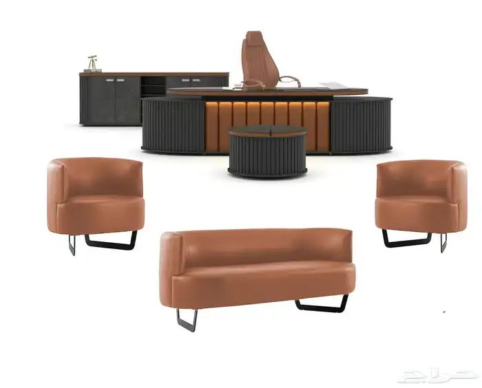 مودرن فخم مكتب مجموعة طقم كامل كنب كرسي جلد تخفيضات على سعر 28