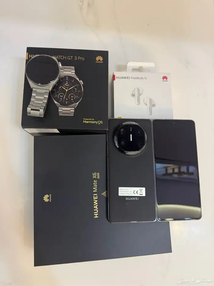 جوال هواوي ميت اكس6 للبيع معه الساعه والسماعه 0