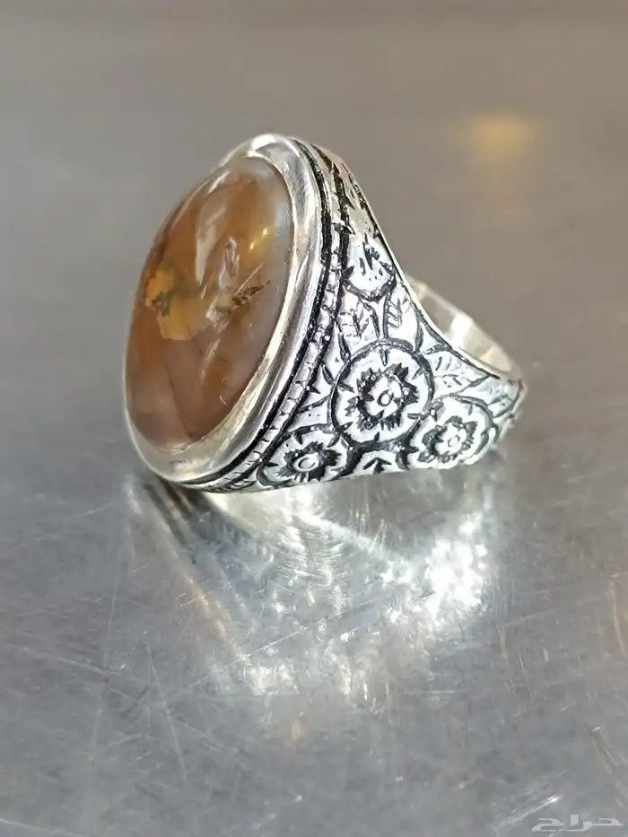 خاتم عقيق يماني شجري مصور 3