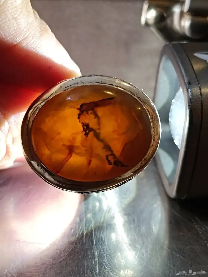 خاتم عقيق يماني شجري مصور 0