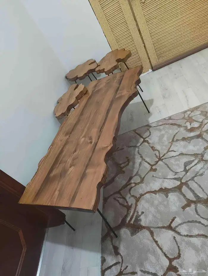 طاوله مجلس خشب طبيعي 0