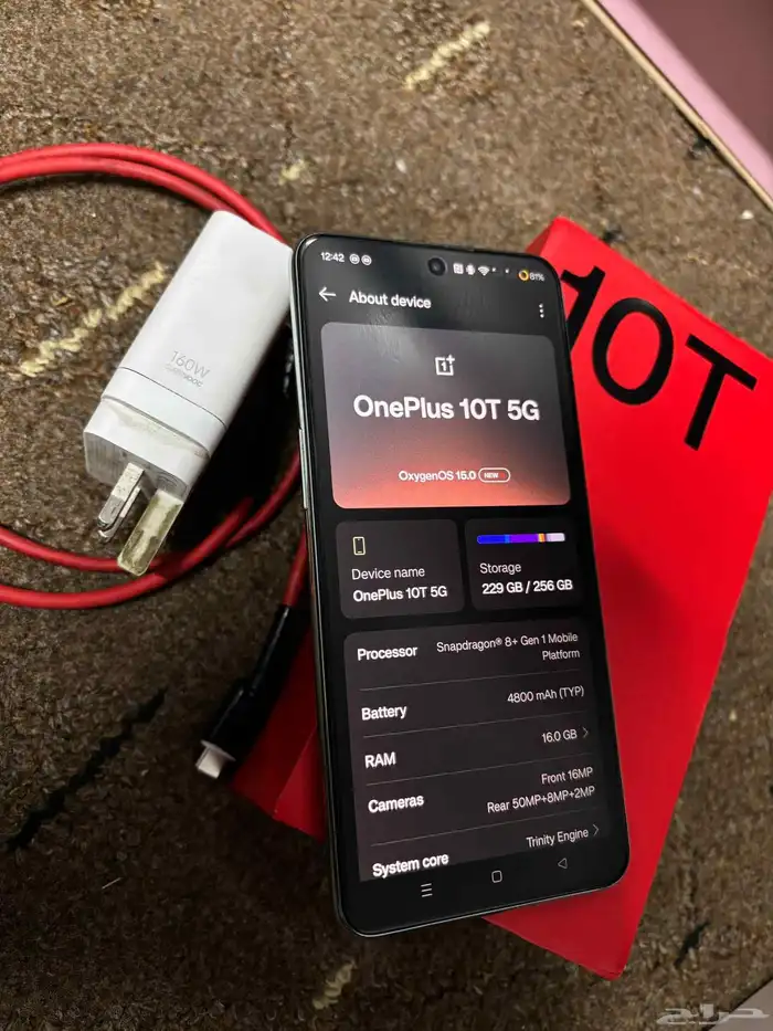 one plus 10 t 16 12 RAM 256 gb memory 160W charger 3