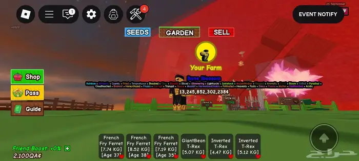 حساب روب ملعوب بلوكس فروت و ماب المزرعه و مابات كثير 16