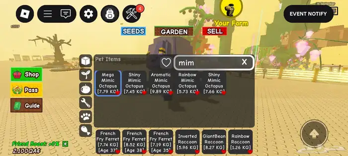 حساب روب ملعوب بلوكس فروت و ماب المزرعه و مابات كثير 18