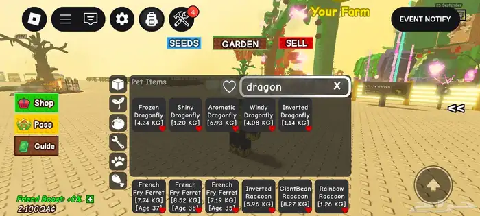 حساب روب ملعوب بلوكس فروت و ماب المزرعه و مابات كثير 17