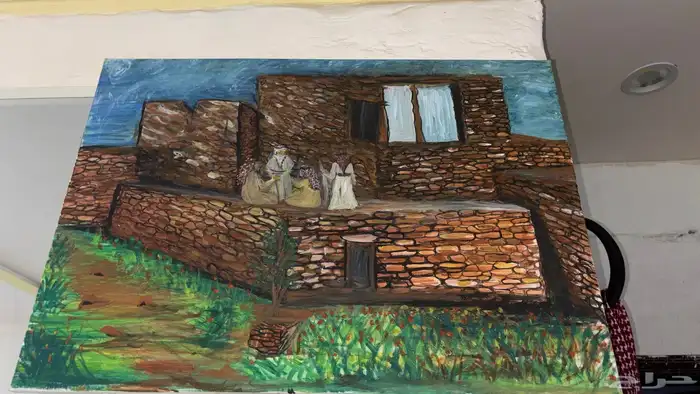 لوحه فنيه تعبر عن التراث الشعبي ب المنطقه الجنوبيه 0