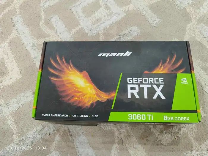 كرت 3060ti 8GB نضيف جدا من شركة manli السعر 0