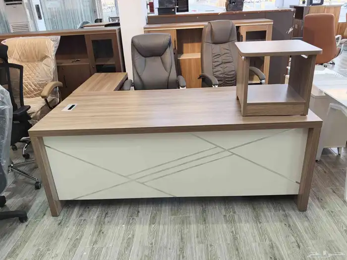 مكتب مدير فخم مع دولاب طاولة شائي مكتب و كراسي 8