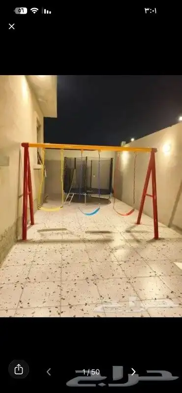 مراجيح زحاليق ثلاثية وثنائية متعددة المقاسات وألعاب متعددة 15