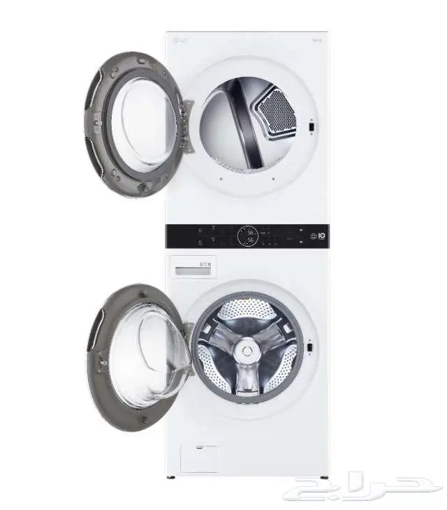 غسالة ونشافة دورين LG ابيض 21 كيلو امامية WK2116WHT1 0