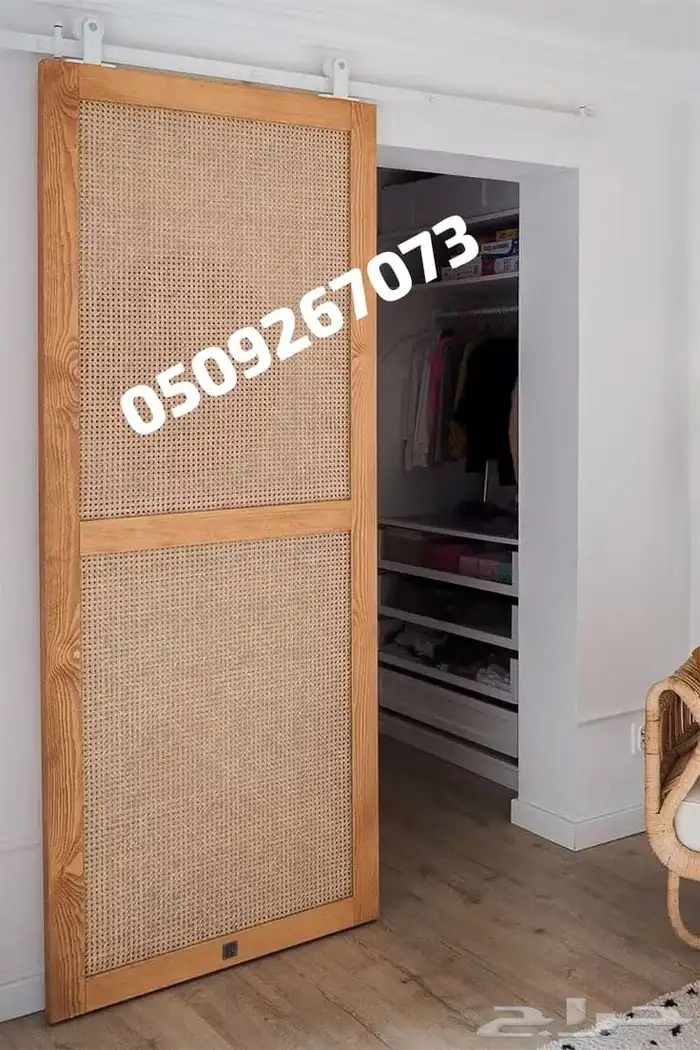 بارتشن خشب راتان ابواب سحاب راتان 4