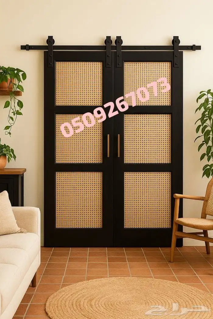 بارتشن خشب راتان ابواب سحاب راتان 0