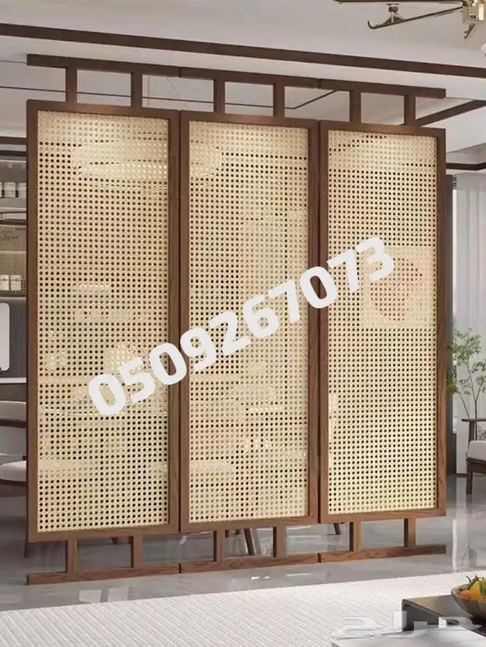 بارتشن خشب راتان ابواب سحاب راتان 5