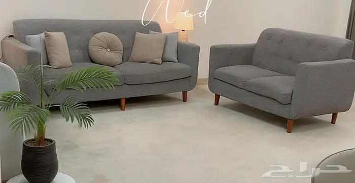 كنب رمادي 7 مقاعد للبيع 0