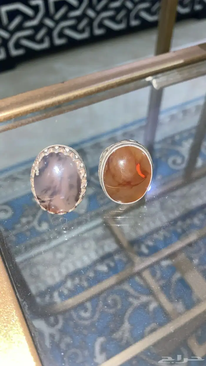 خواتم تفصيل للبيع عقيق مشجر وعقيق يماني فضة ثقيله 7