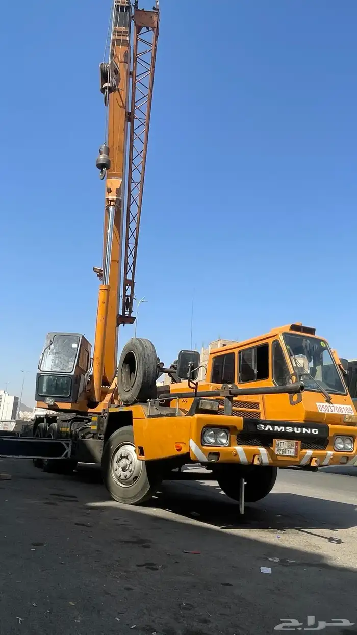 للإيجار ونش كرين سله ثابت متحرك موجود 25طن7طن سطحه بوم تراك 6