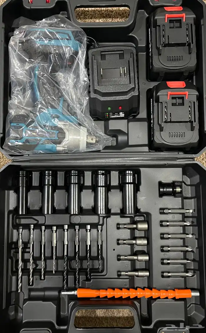 أدريل فك وربط قوي مع بطاريتين 21فولط 2