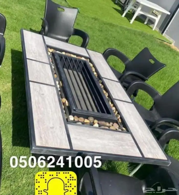 طاولات حدائق وتدفئه وشواء وفخمه 0