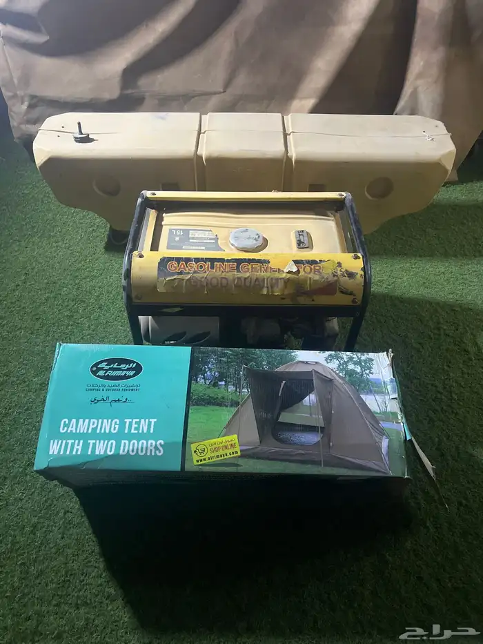 خزان ماء130 لتر ماطور كهرب3500 واط خيمة جديده مااستخدمة الر 0