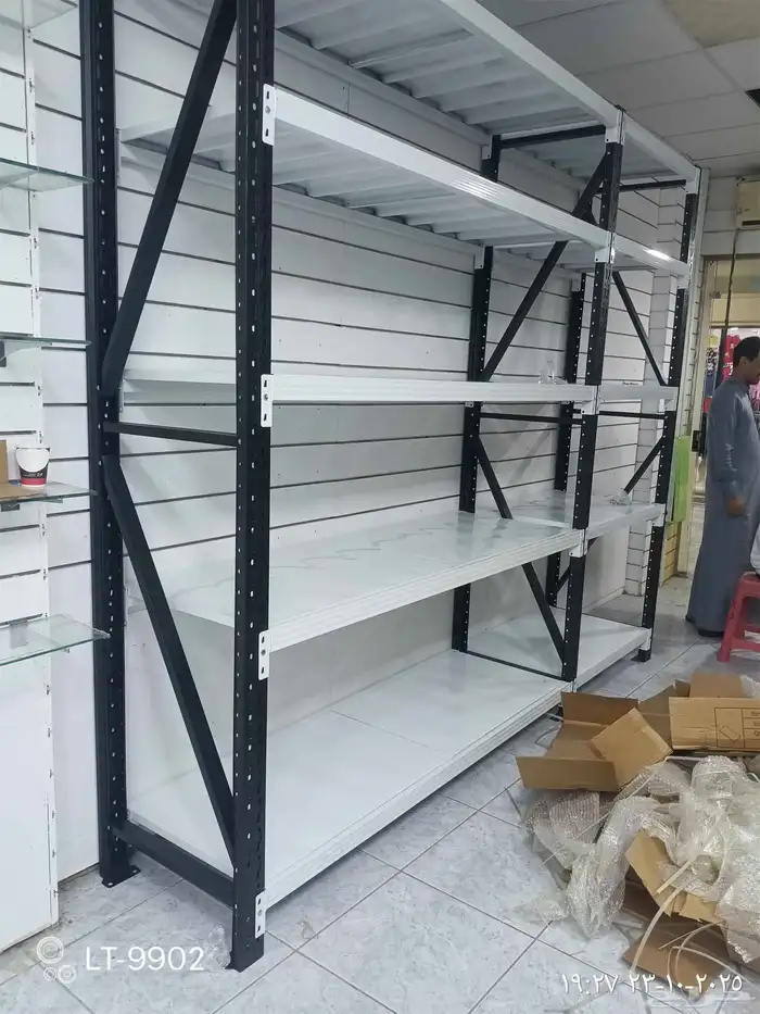 رفوف مستودعات ارتفاع 2م3م حموله 350كيلو لرف الواحد 5