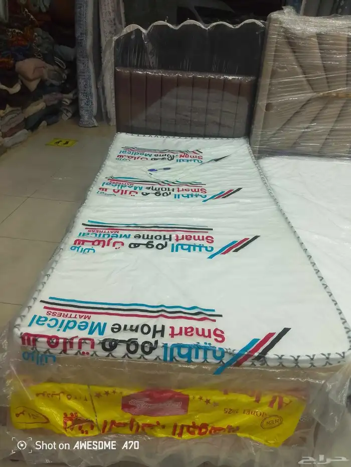 سرير خشب نفر واحد ونفر ونص ونفرين متواجد جلد ومخمل واكياء ود 7