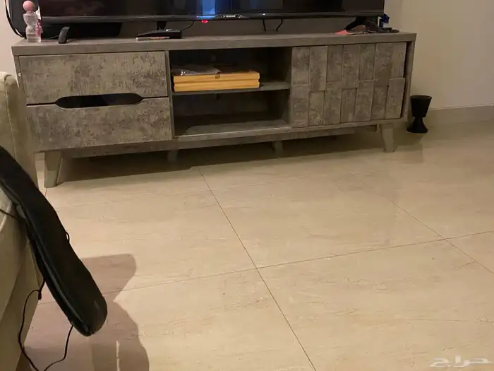طاولة تلفزيون  قهوة رمادي 0