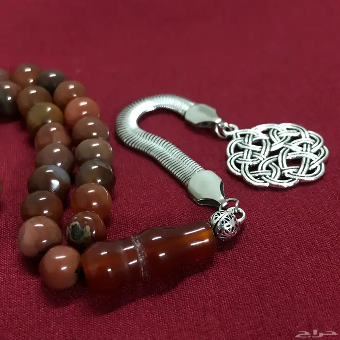 مسباح عقيق بني مزعفر طبيعي 1